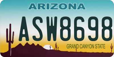 AZ license plate ASW8698