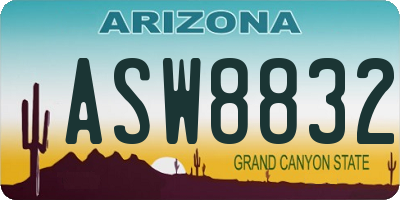 AZ license plate ASW8832