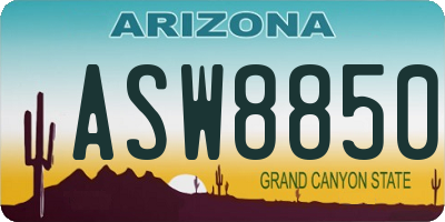 AZ license plate ASW8850