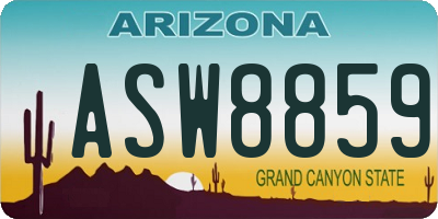AZ license plate ASW8859