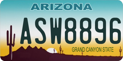 AZ license plate ASW8896