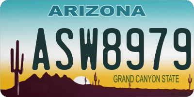 AZ license plate ASW8979