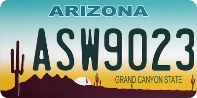 AZ license plate ASW9023