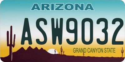 AZ license plate ASW9032