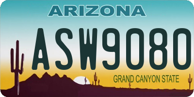 AZ license plate ASW9080