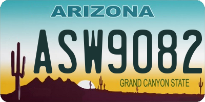 AZ license plate ASW9082