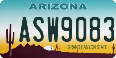 AZ license plate ASW9083