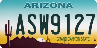 AZ license plate ASW9127