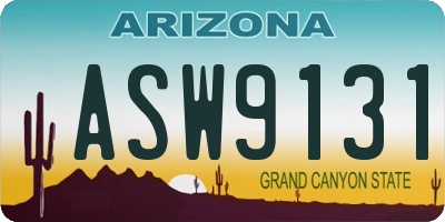 AZ license plate ASW9131