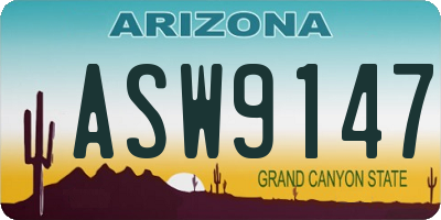 AZ license plate ASW9147
