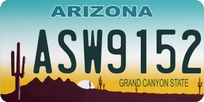 AZ license plate ASW9152