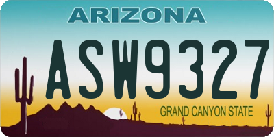 AZ license plate ASW9327