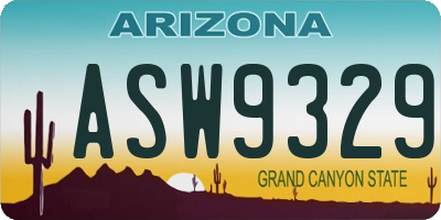 AZ license plate ASW9329