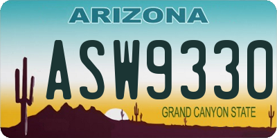 AZ license plate ASW9330