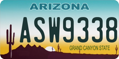 AZ license plate ASW9338