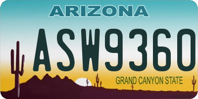 AZ license plate ASW9360