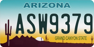 AZ license plate ASW9379