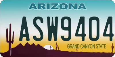 AZ license plate ASW9404