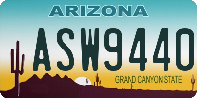 AZ license plate ASW9440
