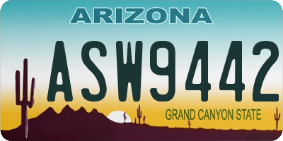 AZ license plate ASW9442