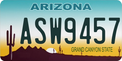 AZ license plate ASW9457