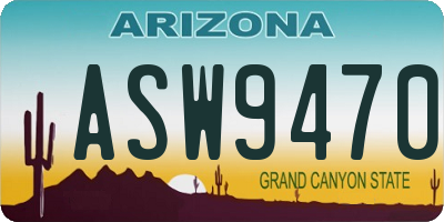 AZ license plate ASW9470