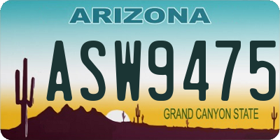 AZ license plate ASW9475
