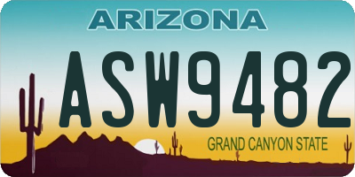 AZ license plate ASW9482