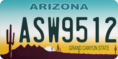 AZ license plate ASW9512