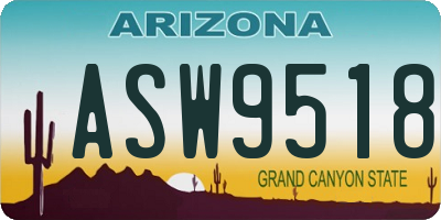 AZ license plate ASW9518