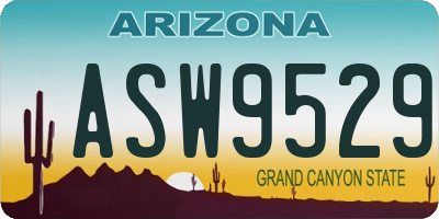 AZ license plate ASW9529
