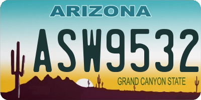 AZ license plate ASW9532