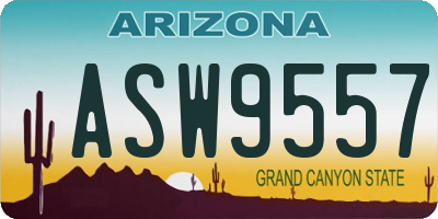 AZ license plate ASW9557