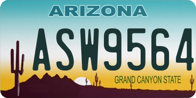AZ license plate ASW9564