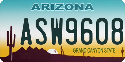 AZ license plate ASW9608