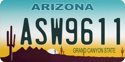 AZ license plate ASW9611