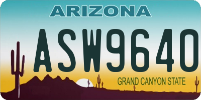AZ license plate ASW9640