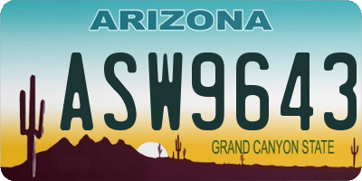 AZ license plate ASW9643