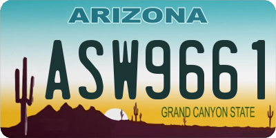 AZ license plate ASW9661