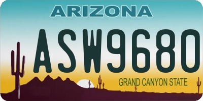 AZ license plate ASW9680