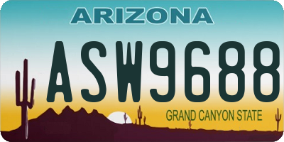 AZ license plate ASW9688