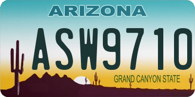 AZ license plate ASW9710