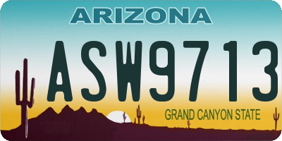 AZ license plate ASW9713