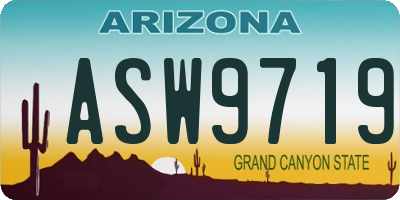 AZ license plate ASW9719