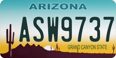 AZ license plate ASW9737
