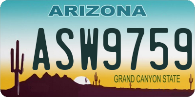 AZ license plate ASW9759
