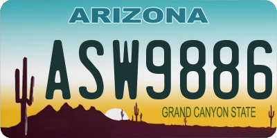AZ license plate ASW9886