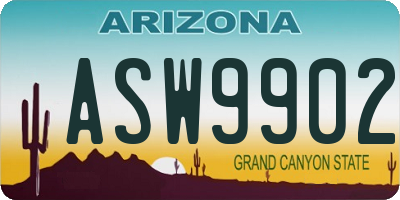 AZ license plate ASW9902