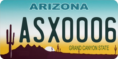 AZ license plate ASX0006