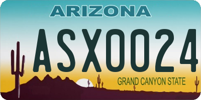 AZ license plate ASX0024